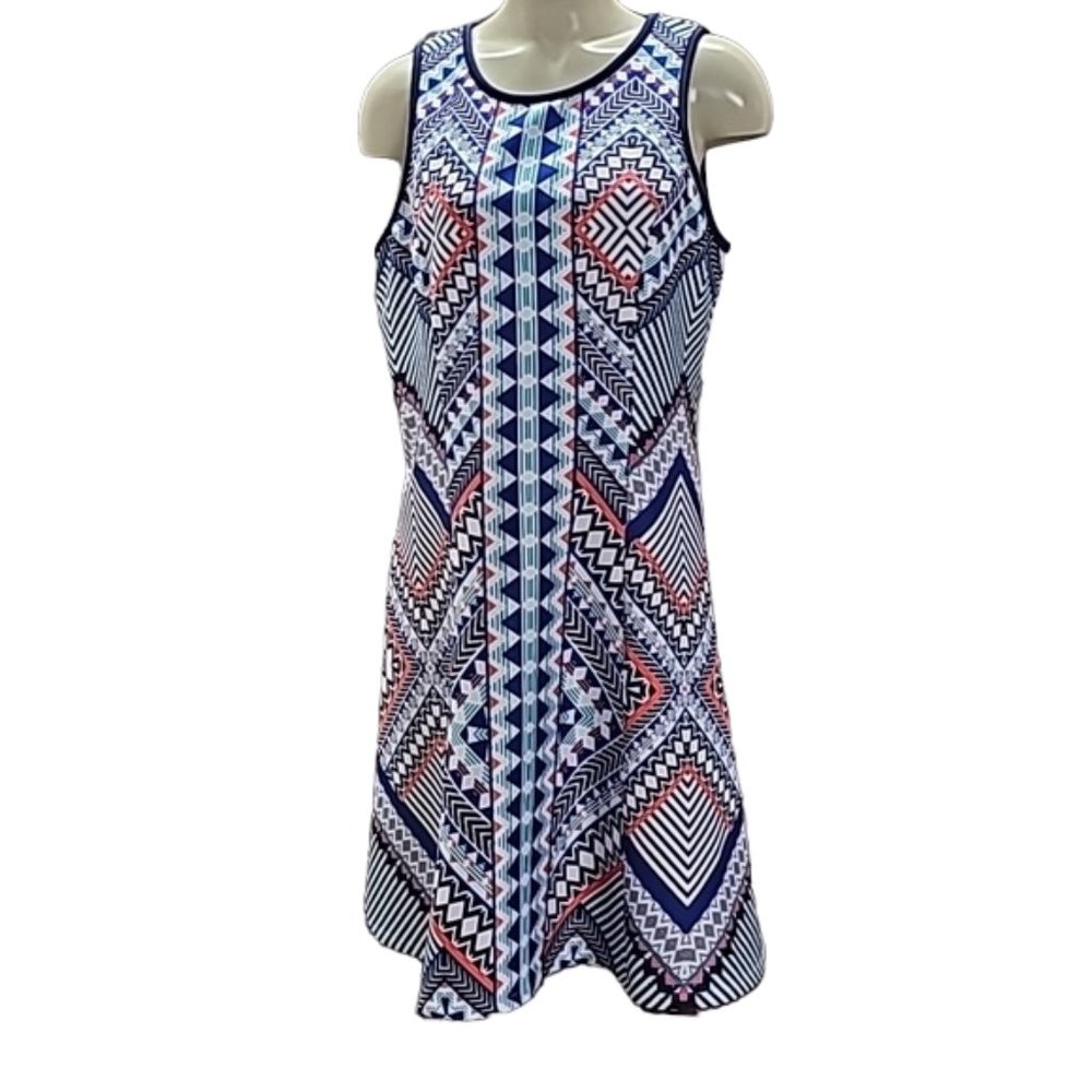 My Michelle sleeveless stretch pull over Aztec design A-line dress XL - Picture 1 of 11
